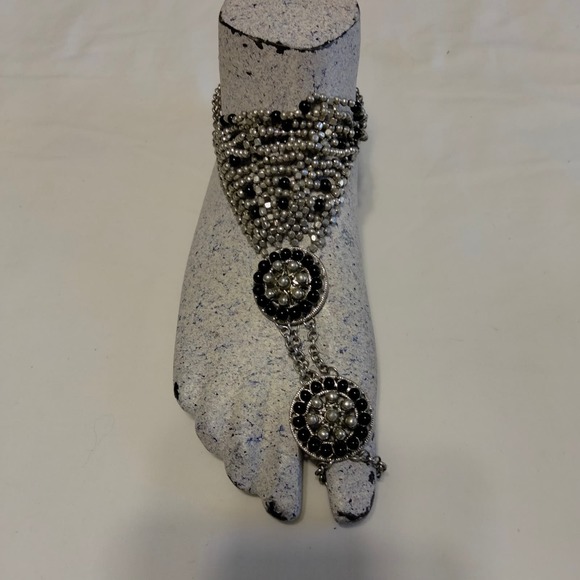 Iris Apfel & Bajalia Black & Silver Panja Hand Bracelet - Picture 10 of 14